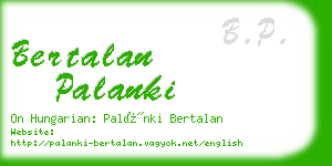 bertalan palanki business card